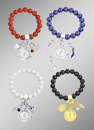 Edelstenen armband met bedels