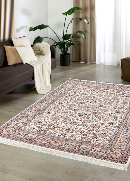 Klassiek - Handgeknoopte tapijten en karpetten van 100% scheerwol, in Größe 101 (Brug, 40 x 60 cm) bis 292 (tapijt, 250 x 350 cm), in Farbe BEIGE Ansicht 1