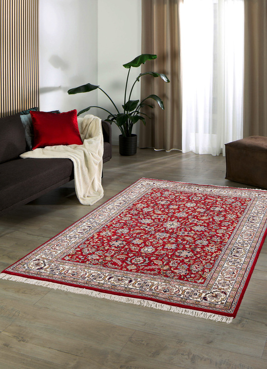 Klassisch - Handgeknüpfte Brücken und Teppiche aus 100% Schurwolle, in Größe 101 (Brug, 40 x 60 cm) bis 292 (tapijt, 250 x 350 cm), in Farbe ROT Ansicht 1