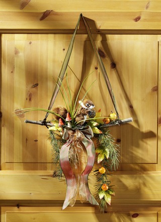 Kunstbont deurhanger met eekhoorn