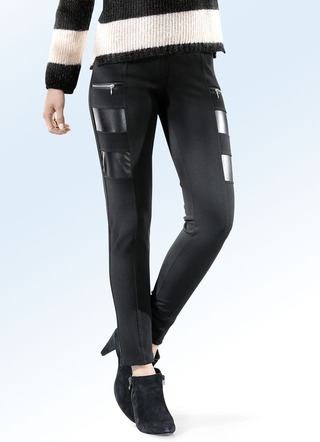 Leggings in een materiaalmix