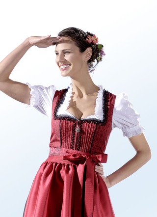 Dirndlblouse met gesmokte inzet