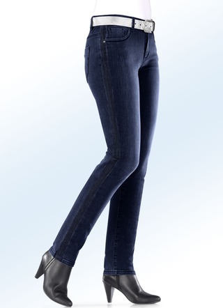 Magic-jeans met trendy galonstrepen