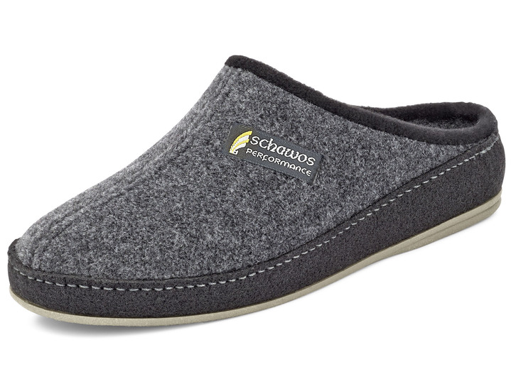 Huisschoenen - Slippers van ademend textielmateriaal, in Größe 040 bis 046, in Farbe ANTRACIET-ZWART Ansicht 1