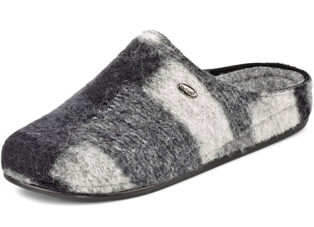 Pantoffels van zachte, multicolor wollen stof: