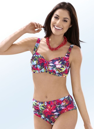 Bikini met uitneembare softcups, sierlussen en een allover-print