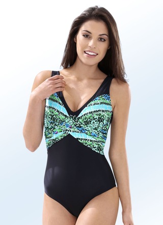 Badpak met gekruiste bustier en half korset