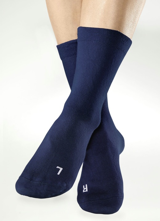 Gezondheidskousen - Set van drie paar sokken, in Größe Schoenmaat 35-37 bis Schoenmaat 44-46, in Farbe MARINE, in Ausführung Breedte: Enkelomtrek van 23–27 cm Ansicht 1