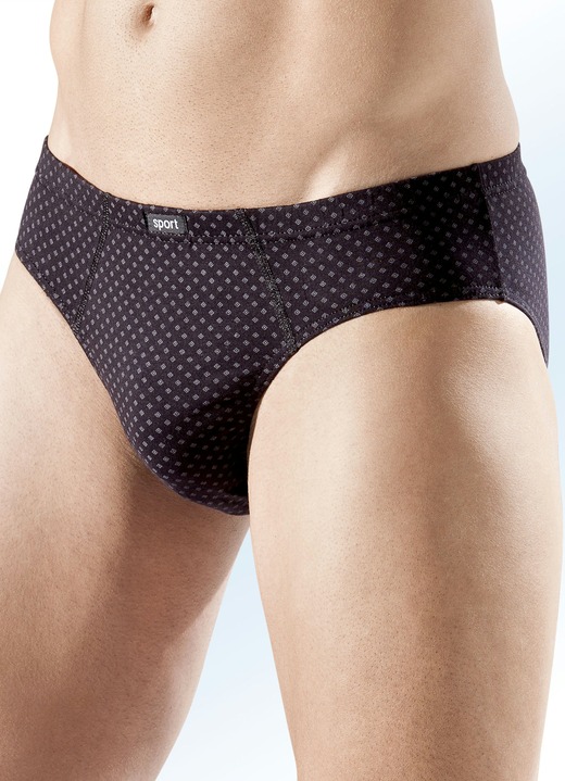 Slips & onderbroeken - Verpakking met meerdere slips, allover dessin, in Größe 3XL (9) bis XL (7), in Farbe 5X ZWART-GRIJS, 5X MARINE-BLEU, in Ausführung Voordeelset van tien slips