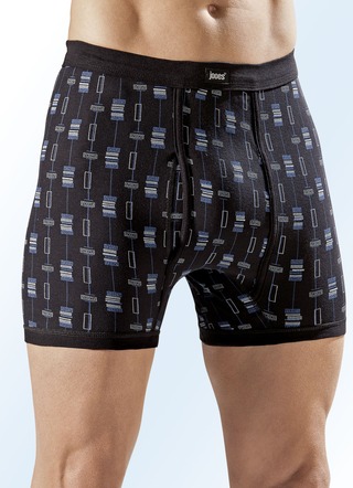 Vier-pack broek met gulp met paspel, all-over dessin
