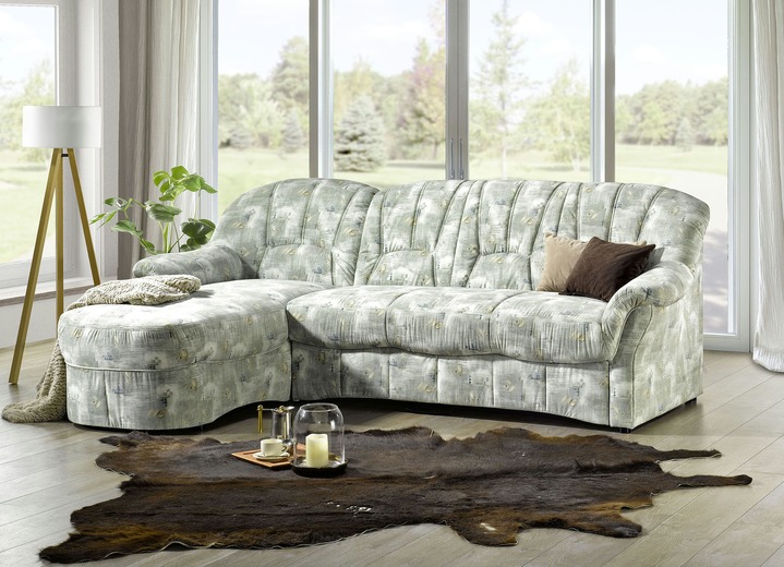 Gestoffeerde meubels - Gestoffeerd meubilair in een gebogen vorm, in Farbe GROEN, in Ausführung Fauteuil Ansicht 1