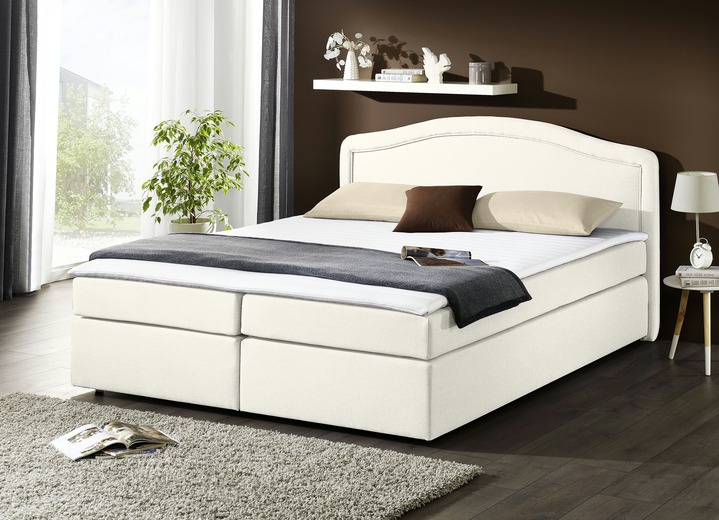 Boxspring - Boxspringbed met comfortschuim-topper, in Farbe BEIGE Ansicht 1