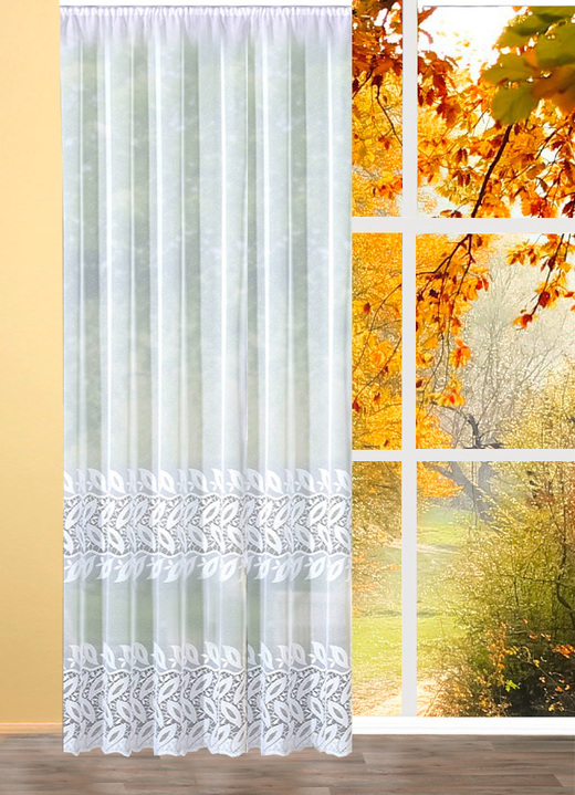 - Prachtig lang gordijn, in Größe 168 (160 x 450) bis 298 (245 x 600), in Farbe WIT Ansicht 1