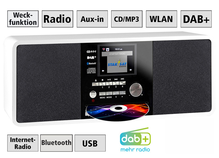 Nostalgische apparaten - Imperial Dabman i200CD digitale radio met cd, in Farbe WIT Ansicht 1