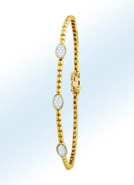 Armbanden - Elegante armband met 21 briljanten, in Farbe