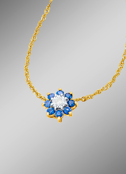 Hangers - Bloesem-kettinghanger met ketting, in Farbe