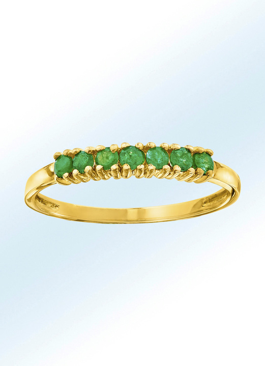 Ringen - Damesring met smaragd, in Größe 160 bis 220, in Farbe