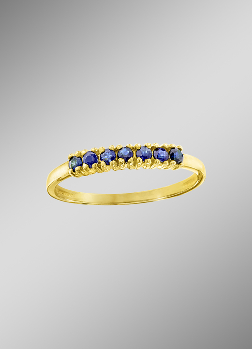 Ringen - Elegante damesring met saffieren, in Größe 160 bis 220, in Farbe