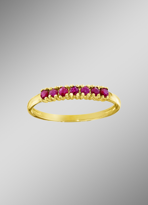 Ringen - Damesring met echte robijnen, in Größe 160 bis 220, in Farbe