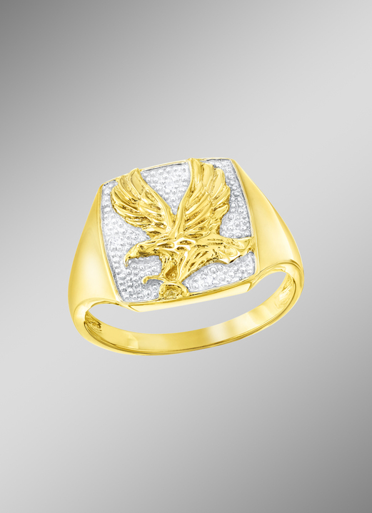 Ringen - Herenring adelaar met 3 diamanten, in Größe 180 bis 240, in Farbe  Ansicht 1