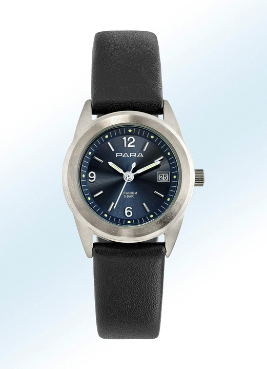 Leren band - Klassiek kwarts partnerhorloge, in Farbe , in Ausführung Dameshorloge Ansicht 1