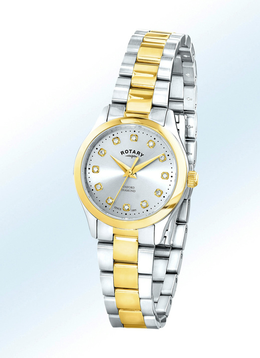 Kwartshorloges - Dameshorloge uit de 'Oxford'-reeks van Rotary, in Farbe BICOLOR