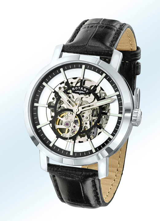 Mechanische horloges / Automatische horloges - Klassiek automatisch herenhorloge van Rotary, in Farbe ZILVER Ansicht 1