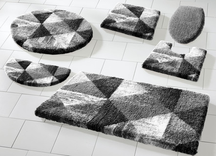 Badmattenset van Grund met geometrisch dessin