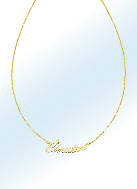Hangers - Persoonlijke naamketting met uw naam, van verguld zilver, in Farbe  Ansicht 1