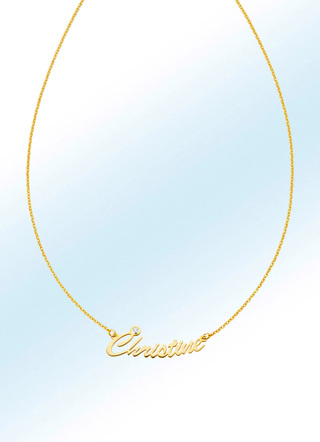 Persoonlijke naamketting met uw naam, van verguld zilver