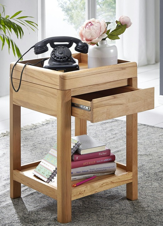 Kleine meubels - Telefoontafel van geolied massief hout, in Farbe KERNBEUKEN Ansicht 1