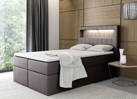 Boxspringbed met led-verlichting en bedlade