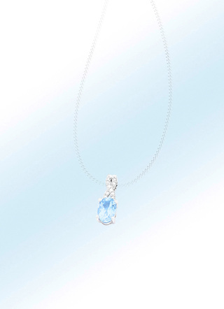 Wondermooie kettinghanger met diamanten en aquamarijn