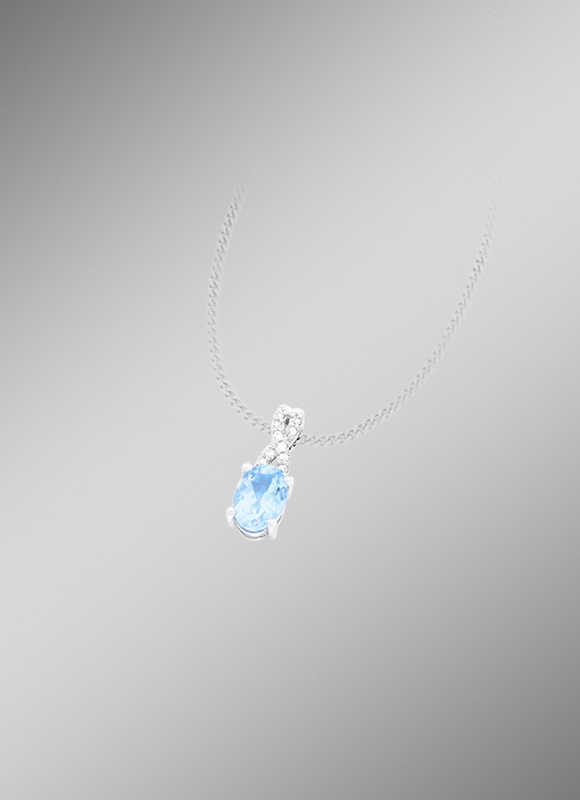 - Wondermooie kettinghanger met diamanten en aquamarijn, in Farbe  Ansicht 1