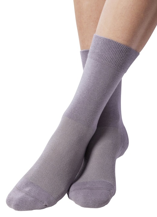 Gezondheidskousen - Set van twee comfortkniekousen of -sokken, in Größe 1 (37–39) bis 3 (43–45), in Farbe GRIJS, in Ausführung Tweedelig comfort-kniekousen Ansicht 1