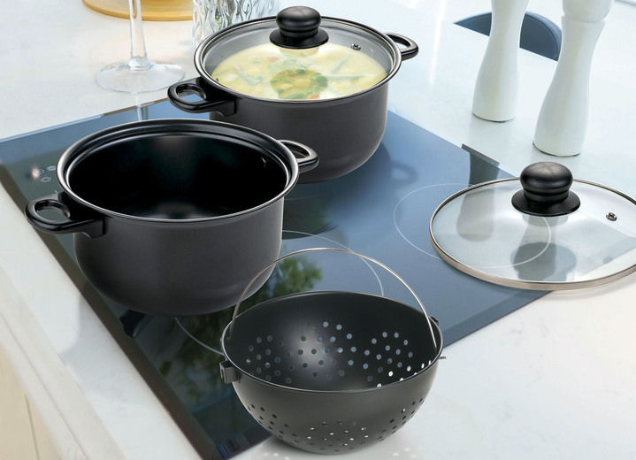 - Kookpottenset, 6-delig, van Genius, in Farbe ZWART Ansicht 1