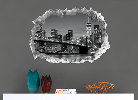 3D muurtatoeage "New York" met indrukwekkend 3D effect