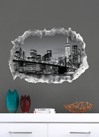 3D-muurtattoo New York met indrukwekkend 3D-effect