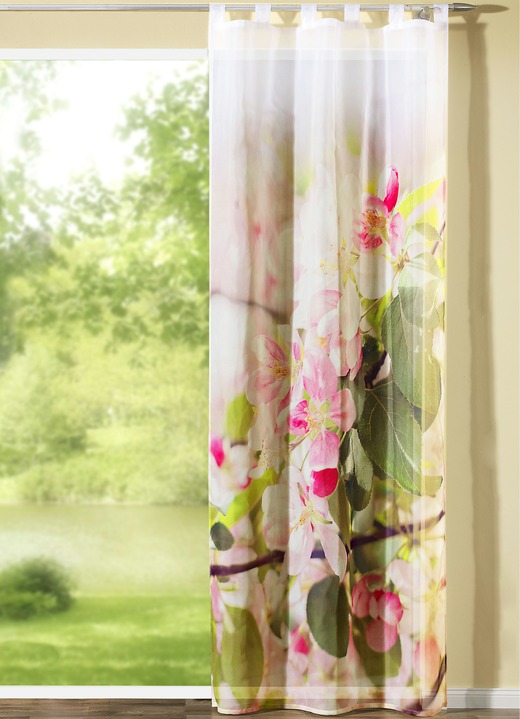 - Over gordijnen met kersenbloesems, in Größe 365 (H 145 x B 120 cm) bis 572 (H 245 x B 120 cm), in Farbe , in Ausführung met lussen