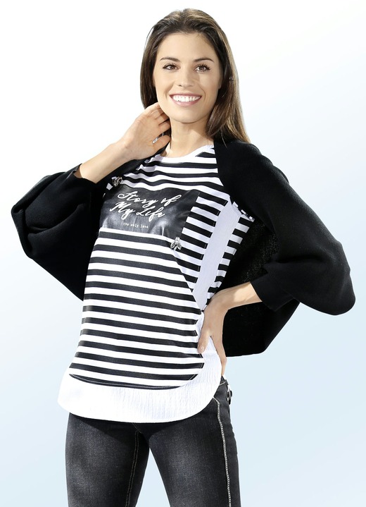 - Nonchalante tricot bolero, in Größe L (44/46) bis XS (32/34), in Farbe ZWART