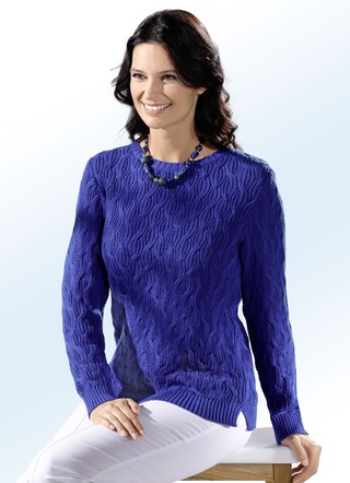 Pullover in 4 kleuren met structuurtricot all-over