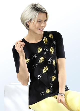 Shirt met intrigerende bladerenprint