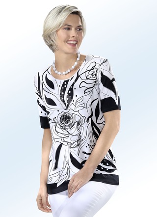 Shirt in 2 kleuren met ronde halslijn