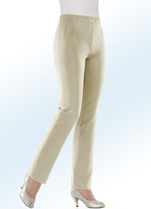 Broeken - Broek met decoratieve afwerking aan de voorzijde van de band, in Größe 019 bis 054, in Farbe LICHTBEIGE Ansicht 1