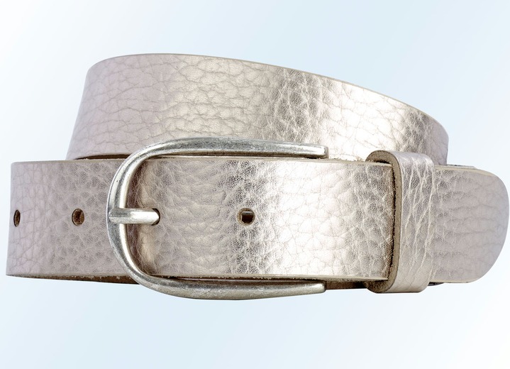 - Elegante leren riem, in Größe 080 bis 100, in Farbe MATGOUDEN KLEUREN Ansicht 1