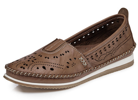 Andrea Conti mocassinpantoffels met mooie perforaties