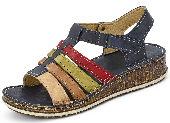 Sandalen & slippers - Gemini sandalen met bandjes en praktische klittenbandsluiting, in Größe 036 bis 042, in Farbe MARINE-MEERKLEURIG Ansicht 1