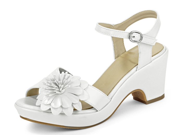 Damesschoenen - Sandalen gemaakt van synthetisch materiaal, in Größe 035 bis 041, in Farbe WIT
