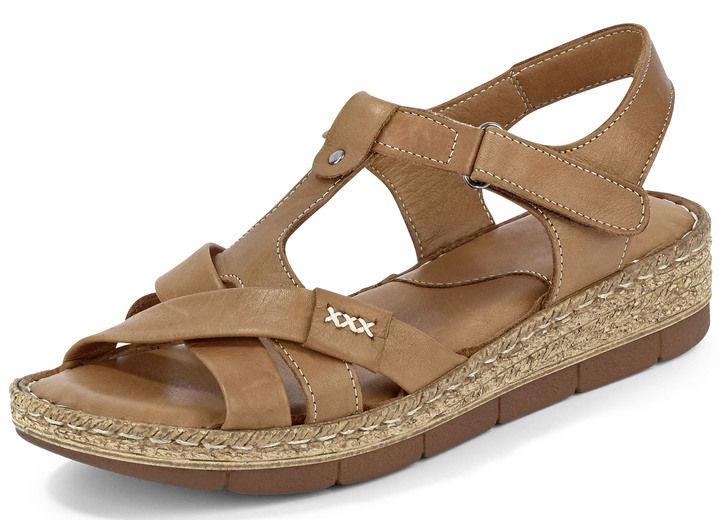 Sandalettes & slippers - Andrea Conti barsandaal van rundnappaleer, in Größe 036 bis 042, in Farbe COGNAC Ansicht 1