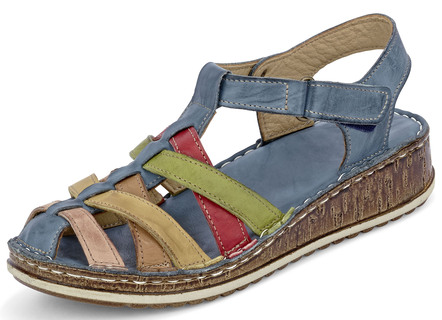 Gemini strappy sandaal met subtiele crinkle structuur
